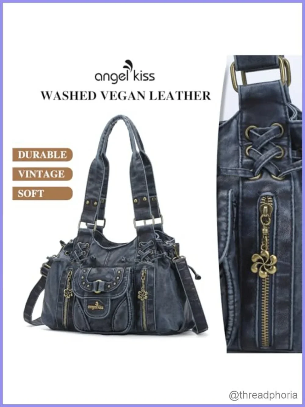 Women's Small Hobo Bag Faux Leather Crossbody Shoulder Purse with Removable